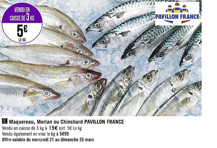 maquereau, merlan ou chinchard pavillon france