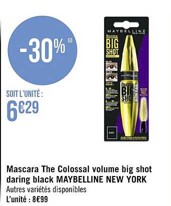mascara the colossal volume big shot daring black maybelline new york