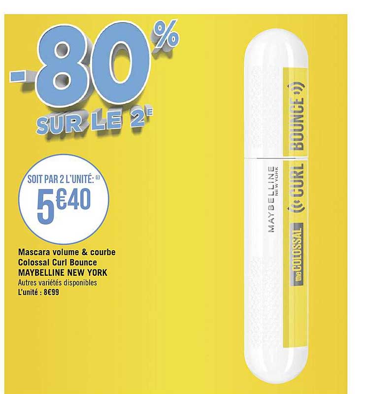 mascara volume & courbe colossal curl bounce maybelline new york