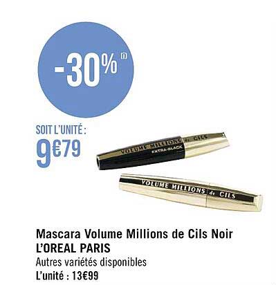 mascara volume millions de cils noir l'oréal paris
