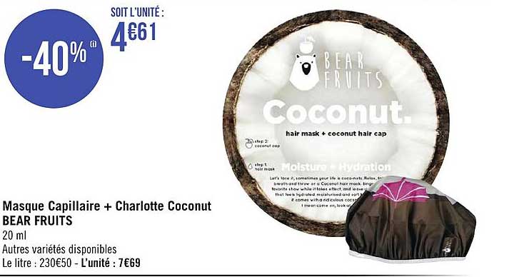 masque capillaire + charlotte coconut bear fruits