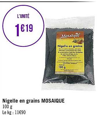 nigelle en grains mosaïque