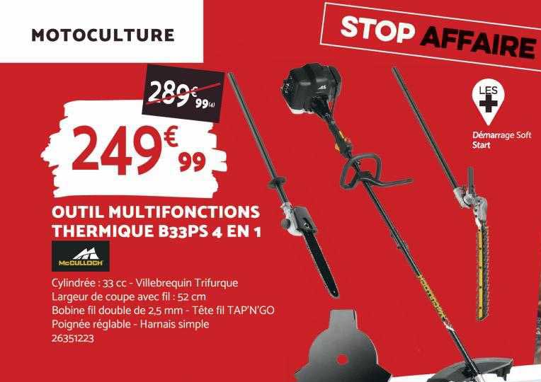 outil multifonctions thermique b33ps 4 en 1 mc culloch