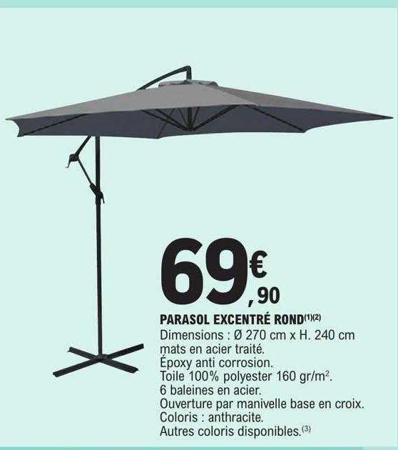 parasol excentré rond