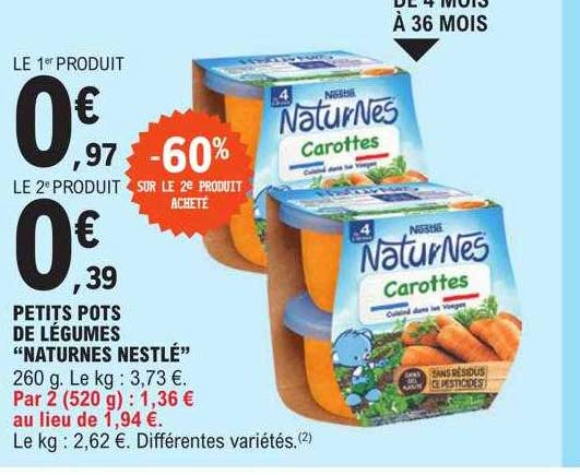 Petits Pots De Légumes "naturnes Nestlé"