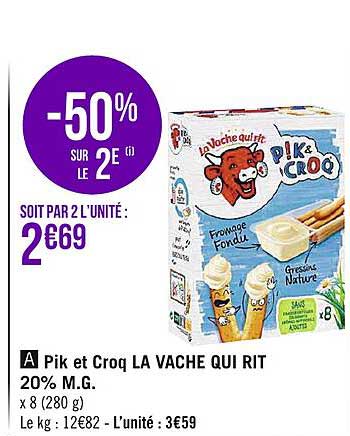 pik et croq la vache qui rit 20% m.g.