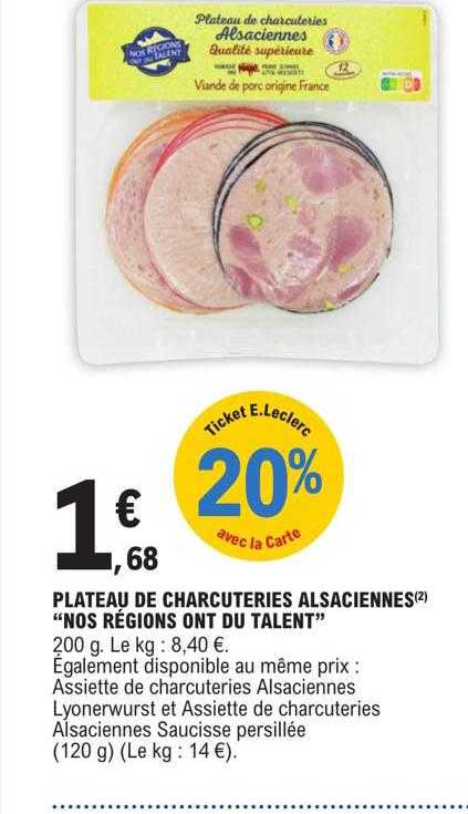 plateau de charcuteries alsaciennes "nos régions ont du talent"