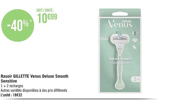 rasoir gillette venus deluxe smooth sensitive