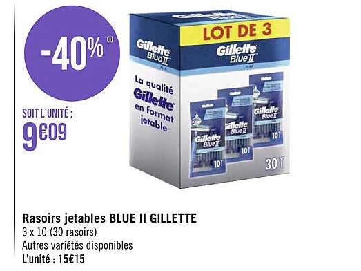 Rasoirs Jetables Blue II Gillette