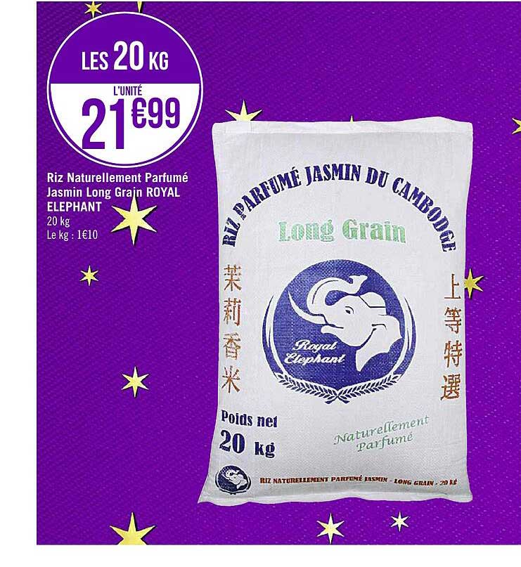 riz naturellement parfumé jasmin long grain royal éléphant