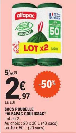 Sacs Poubelle "alfapac Coulissac"
