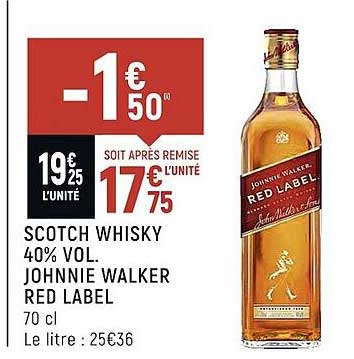 scotch whisky 40% vol. johnnie walker red label