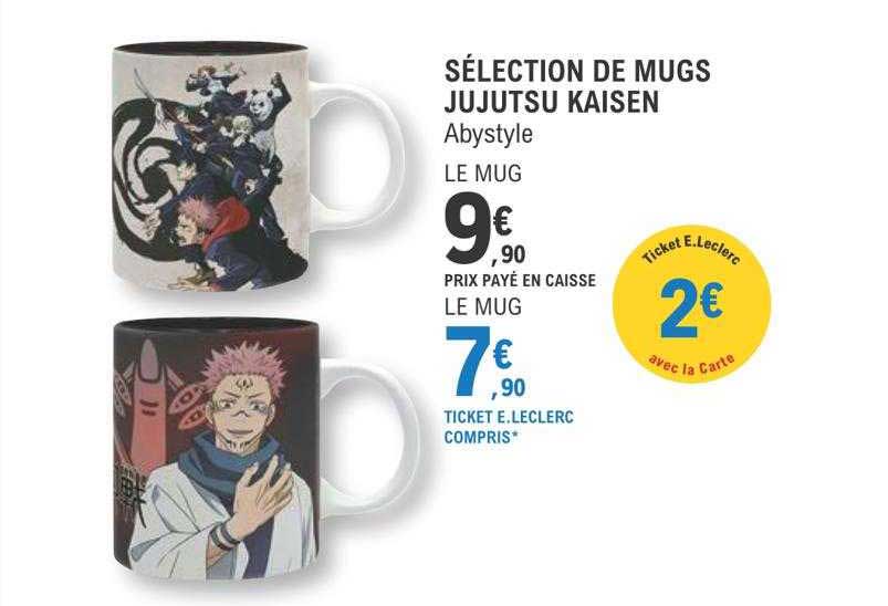 sélection de mugs jujutsu kaisen