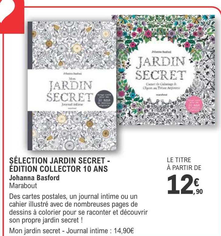 sélection jardin secret - édition collector 10 ans - johanna basford