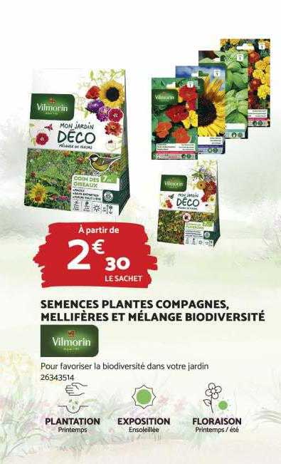 Semences Plantes Compagnes, Mellifères Et Mélange Biodiversité Vilmorin