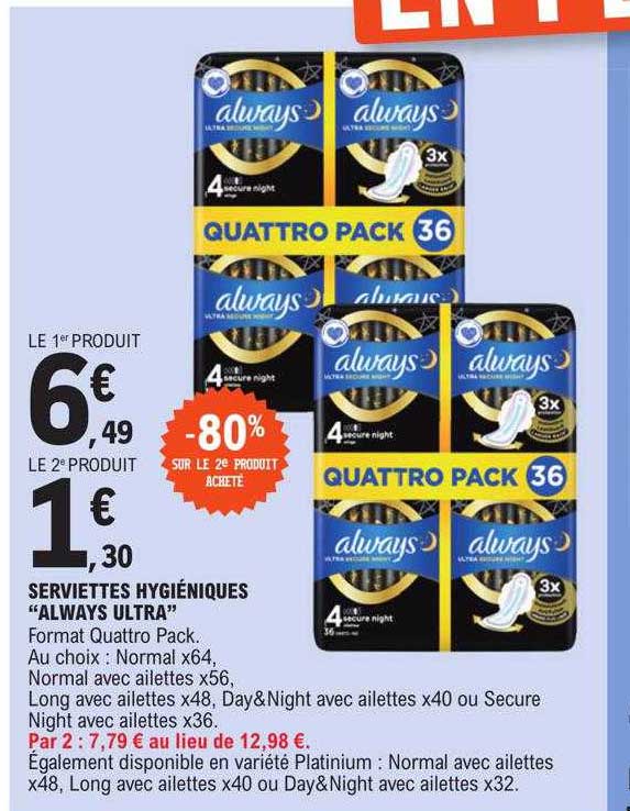 serviettes hygiéniques "always ultra"