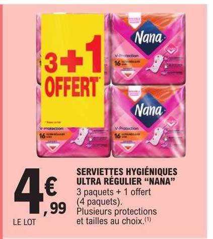 serviettes hygiéniques ultra régulier "nana"