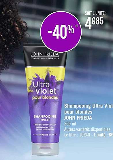 shampooing ultra violet pour blondes john frieda