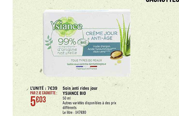 soin anti rides jour ysiance bio
