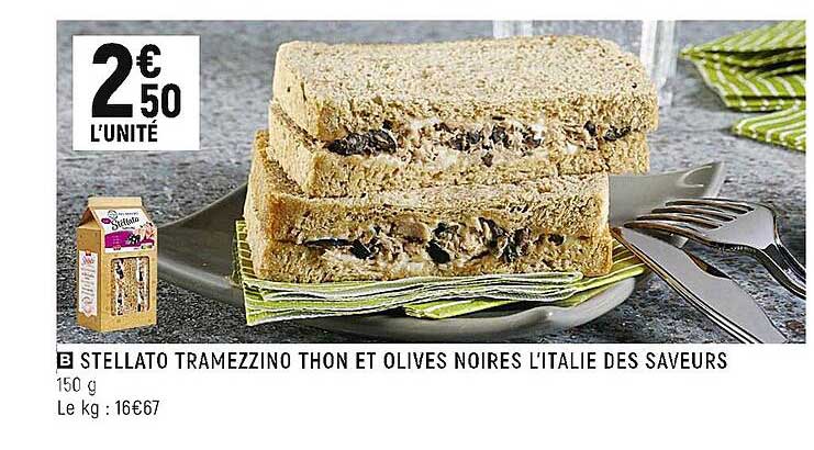 stellato tramezzino thon et olives noires l'italie des saveurs