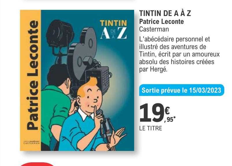 tintin de a à z - patrice leconte