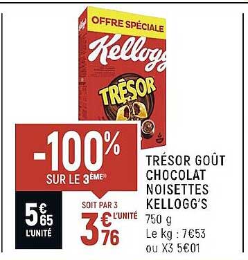 Trésor Goût Chocolat Noisettes Kellogg's