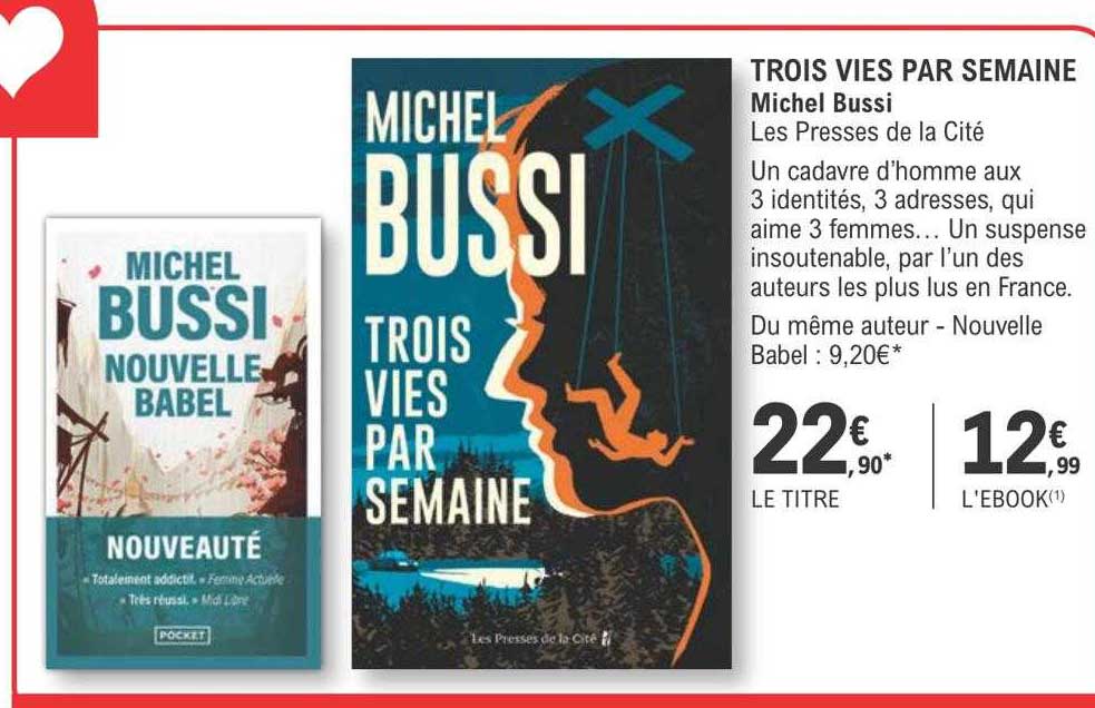 trois vies par semaine - michel bussi