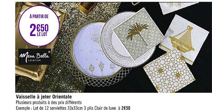 vaisselle à jeter orientale mesa bella création