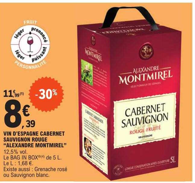 vin d'espagne cabernet sauvignon rouge "alexandre montmirel"