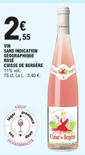 vin sans indication géographique rosé cuisse de bergère