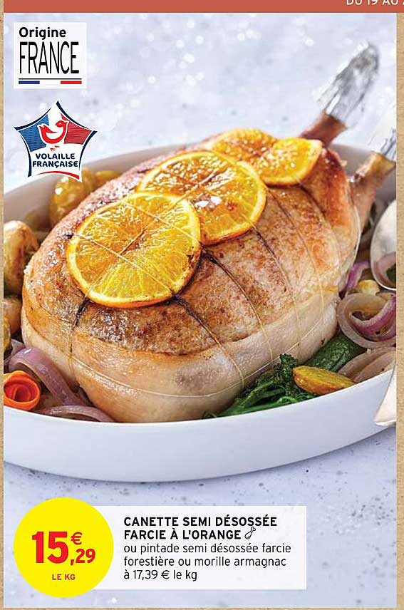 canette semi désossée farcie à l'orange