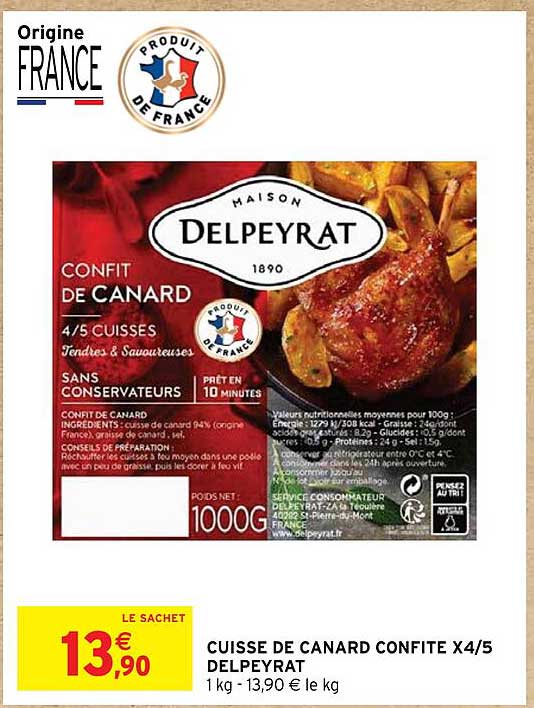 cuisse de canard confite x 4/5 delpeyrat