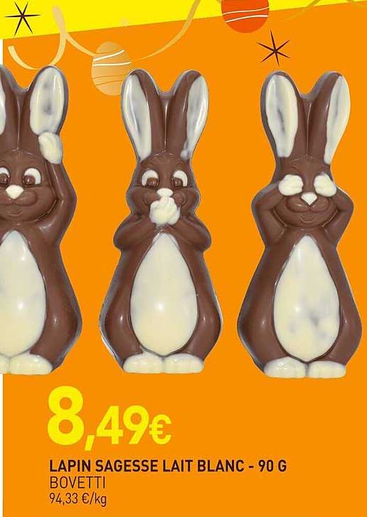 lapin sagesse lait blanc bovetti - 90 g