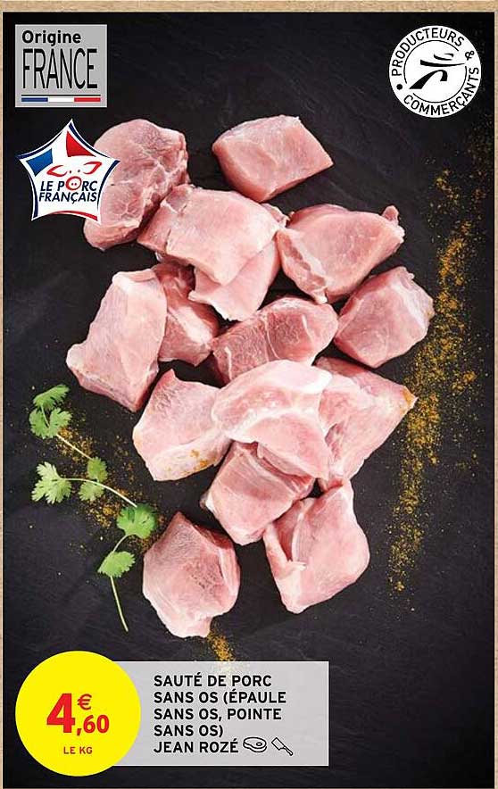 sauté de porc sans os (épaule sans os, pointe sans os) jean rozé