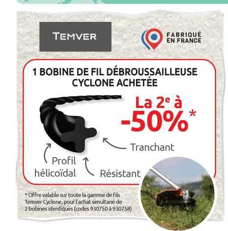 1 bobine de fil débroussailleuse cyclone