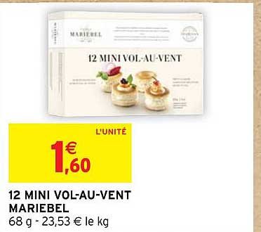 12 mini vol-au-vent mariebel