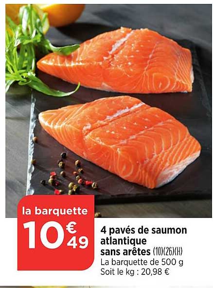 4 pavés de saumon atlantique sans arêtes