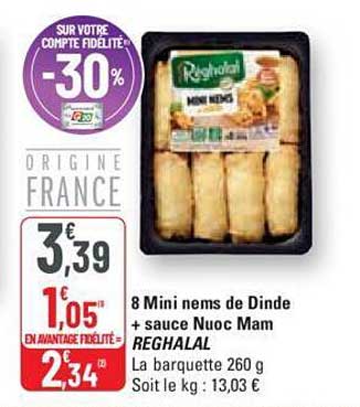 8 mini nems de dinde + sauce nuoc mam reghalal