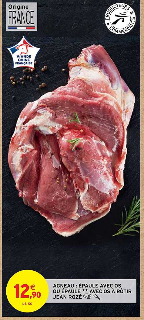 agneau : épaule avec os ou épaule avec os à rôtir jean rozé