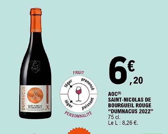 aoc saint-nicolas de bourgueil rouge dumnacus 2022