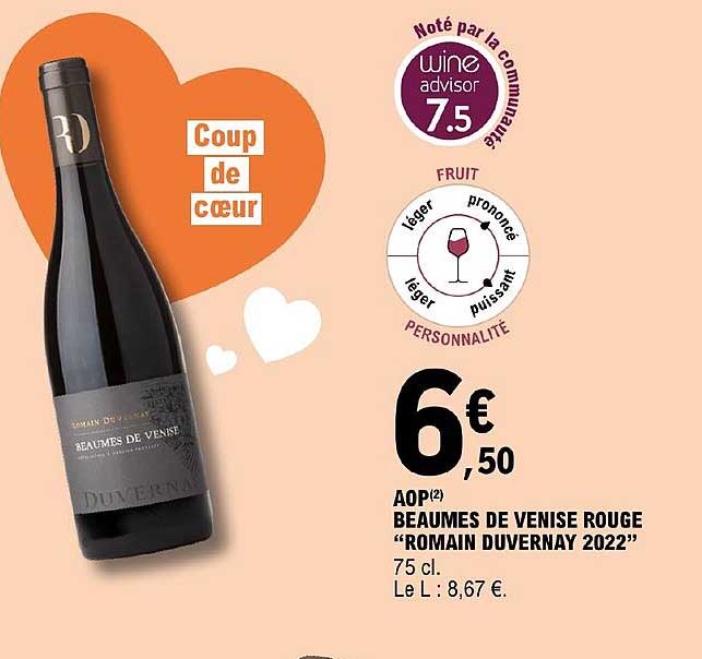 aop beaumes de venise rouge "romain duvernay 2022"