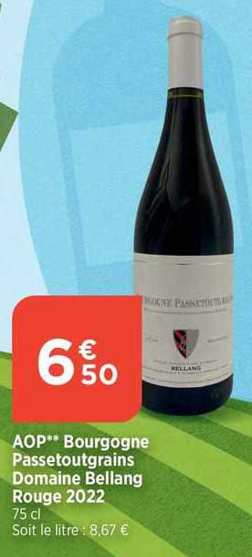 aop bourgogne passetoutgrains domaine bellang rouge 2022