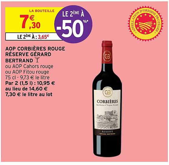 aop corbières rouge réserve gérard bertrand