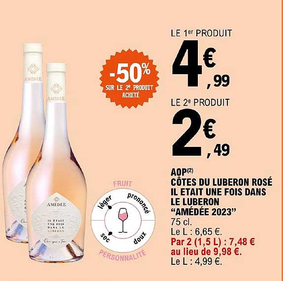 aop côtes du luberon rosé il était une fois dans le luberon "amédée 2023"
