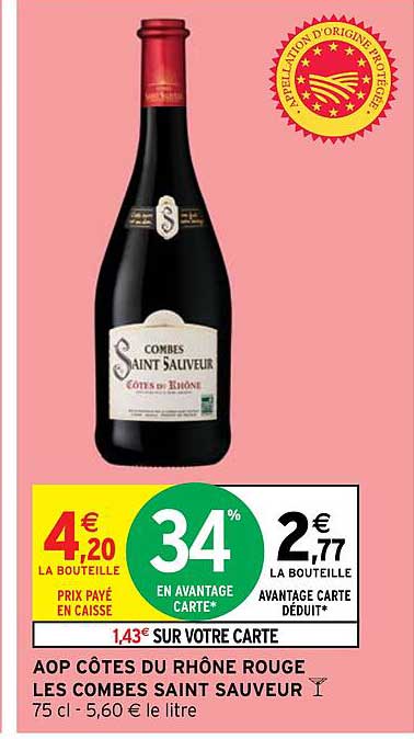 aop côtes du rhône rouge les combes saint sauveur