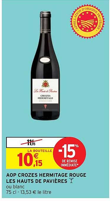 aop crozes hermitage rouge les hatues de pavières