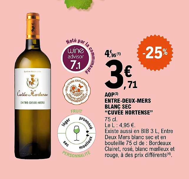 aop entre-deux-mers blanc sec "cuvée hortense" -25%