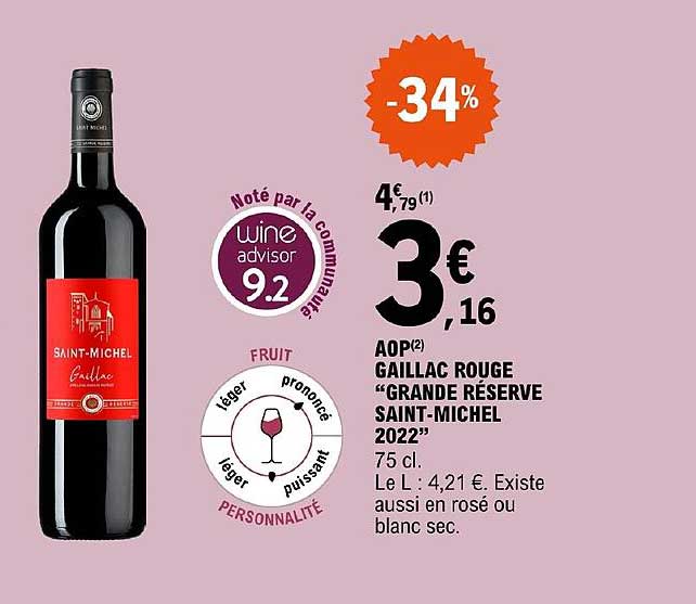 aop gaillac rouge "grande réserve saint-michel 2022" -34%