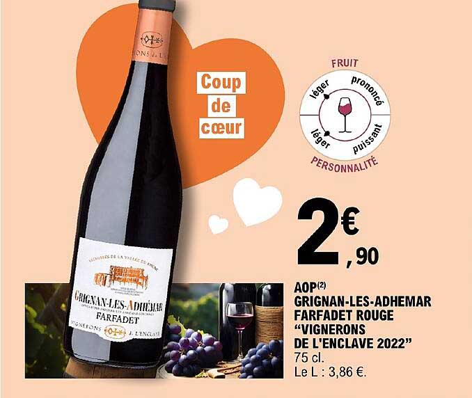 aop grignan-les-adhemar farfadet rouge "vignerons de l'enclave 2022"