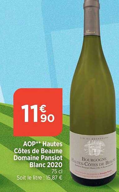 aop hatues côtes de beaune domaien pansiot blanc 2020
